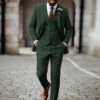 Bottle Green Herringbone Tweed Suit -Elite Attire Store 01 33