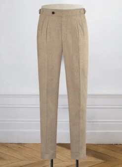 Naples Muted Beige Highland Tweed Trousers