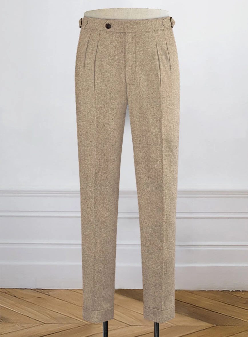 Naples Muted Beige Highland Tweed Trousers 3 Naples Muted Beige Highland Tweed Trousers