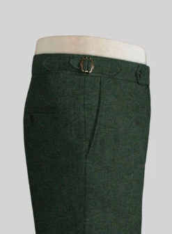 Bottle Green Herringbone Tweed Highland Trousers -Elite Attire Store Bottlegreenherringbonetweed highlandtrouserslook 2