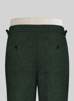 Bottle Green Herringbone Tweed Highland Trousers -Elite Attire Store Bottlegreenherringbonetweed highlandtrouserslook 3