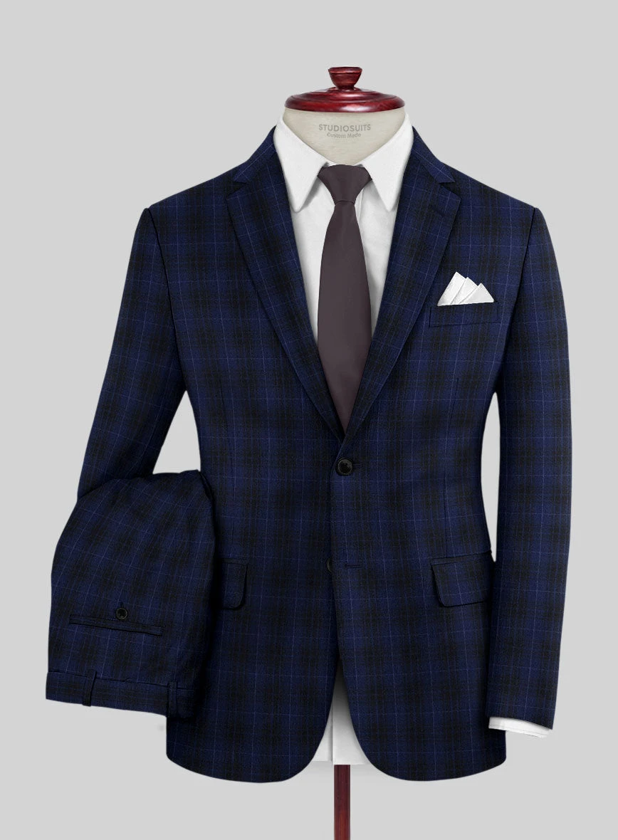 Reda Ballio Blue Checks Wool Suit 3 Reda Ballio Blue Checks Wool Suit