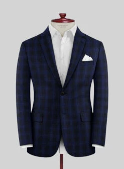 Reda Ballio Blue Checks Wool Suit 12 Reda Ballio Blue Checks Wool Suit -Elite Attire Store Redaballiobluecheckswoolsuitlook 2
