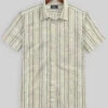 Aleno Stripe Linen Shirt -Elite Attire Store alenostripelinenshorsleshirtlook