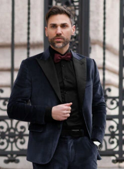 Blue Velvet Tuxedo Suit -Elite Attire Store bluevelvettuxedosuitlook 3