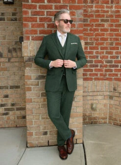 Bottle Green Herringbone Tweed Suit -Elite Attire Store bttlegrnhrringbnetwdsuitlk 1