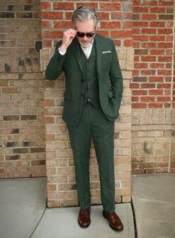 Bottle Green Herringbone Tweed Suit -Elite Attire Store bttlegrnhrringbnetwdsuitlk 2