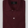 Burgundy Herringbone Cotton Shirt