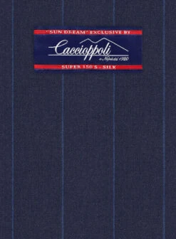 Caccoppoli Sun Dream Colta Blue Wool Silk Suit -Elite Attire Store caccioplisundremcoltabluewoolslksuitlk 5