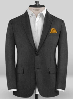 Caccioppoli Sun Dream Charcoal Wool Silk Suit -Elite Attire Store caccioppolisdcharcoalsuitlook 1