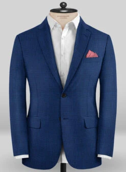 Caccioppoli Sun Dream Trippo Blue Wool Silk Suit -Elite Attire Store caccioppolisdtrippobluesuitlook 1