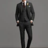 Charcoal Herringbone Tweed Suit -Elite Attire Store charcoalherringbonetweedsuitlk