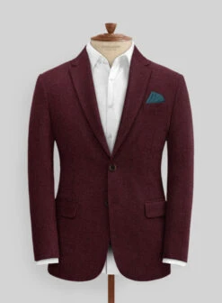 Dark Wine Heavy Tweed Suit -Elite Attire Store darkwineheavytweedsuitlk 2