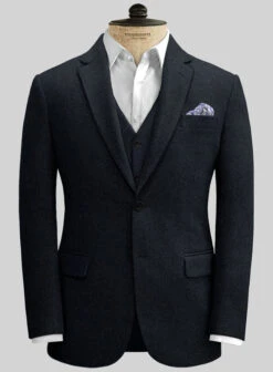 Deep Blue Heavy Tweed Suit -Elite Attire Store deepblueheavytwdsuitlk 2