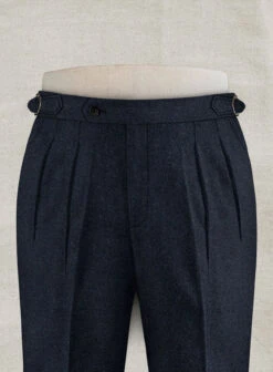 Deep Blue Herringbone Highland Tweed Trousers -Elite Attire Store deepblueherringbonehightwdtroulook 2