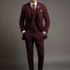 Dark Wine Heavy Tweed Suit -Elite Attire Store drkwineheavytweedsuitlok