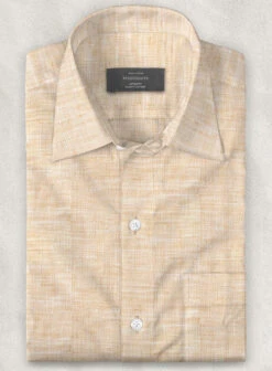 European Light Brown Linen Shirt