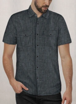 European Ash Gray Linen Western Style Shirt -Elite Attire Store europnashgraylinenweststyleshirtlk 1 83d6802c 4f9f 4879 8397 a5e03e0d5366