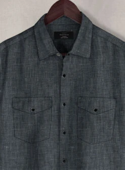 European Ash Gray Linen Western Style Shirt -Elite Attire Store europnashgraylinenweststyleshirtlk 2 77ac7d4c 11ea 494d b5de a741036a50c3