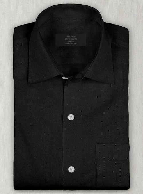 European Black Linen Shirt 3 European Black Linen Shirt