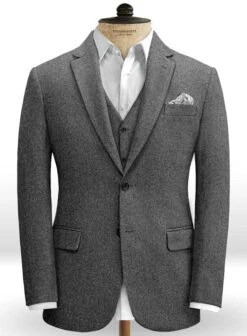 Gray Heavy Tweed Suit -Elite Attire Store grayheavytweedsuitlook 3
