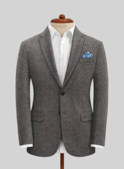 Gray Herringbone Flecks Donegal Tweed Suit 12 Gray Herringbone Flecks Donegal Tweed Suit -Elite Attire Store grayherringflkdonegaltwsuitlook 2