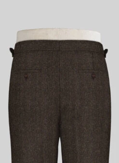 Haberdasher Brown Tweed Highland Trousers -Elite Attire Store haberdasherbrowntweedhighlandtrouserslk 3