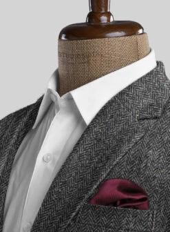 Harris Tweed Charcoal Chevron Suit -Elite Attire Store harristweedcharcoalchevronsuitlook 2