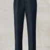 Harris Tweed Dark Blue Herringbone Highland Trousers -Elite Attire Store hartwddarkblueherringbonehightwdtroulook