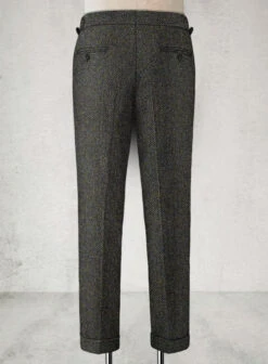 Harris Tweed Ridge Blue Herringbone Highland Trousers -Elite Attire Store hartwdridgeblueherringbonehightroulook 1