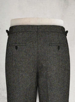 Harris Tweed Ridge Blue Herringbone Highland Trousers -Elite Attire Store hartwdridgeblueherringbonehightroulook 4