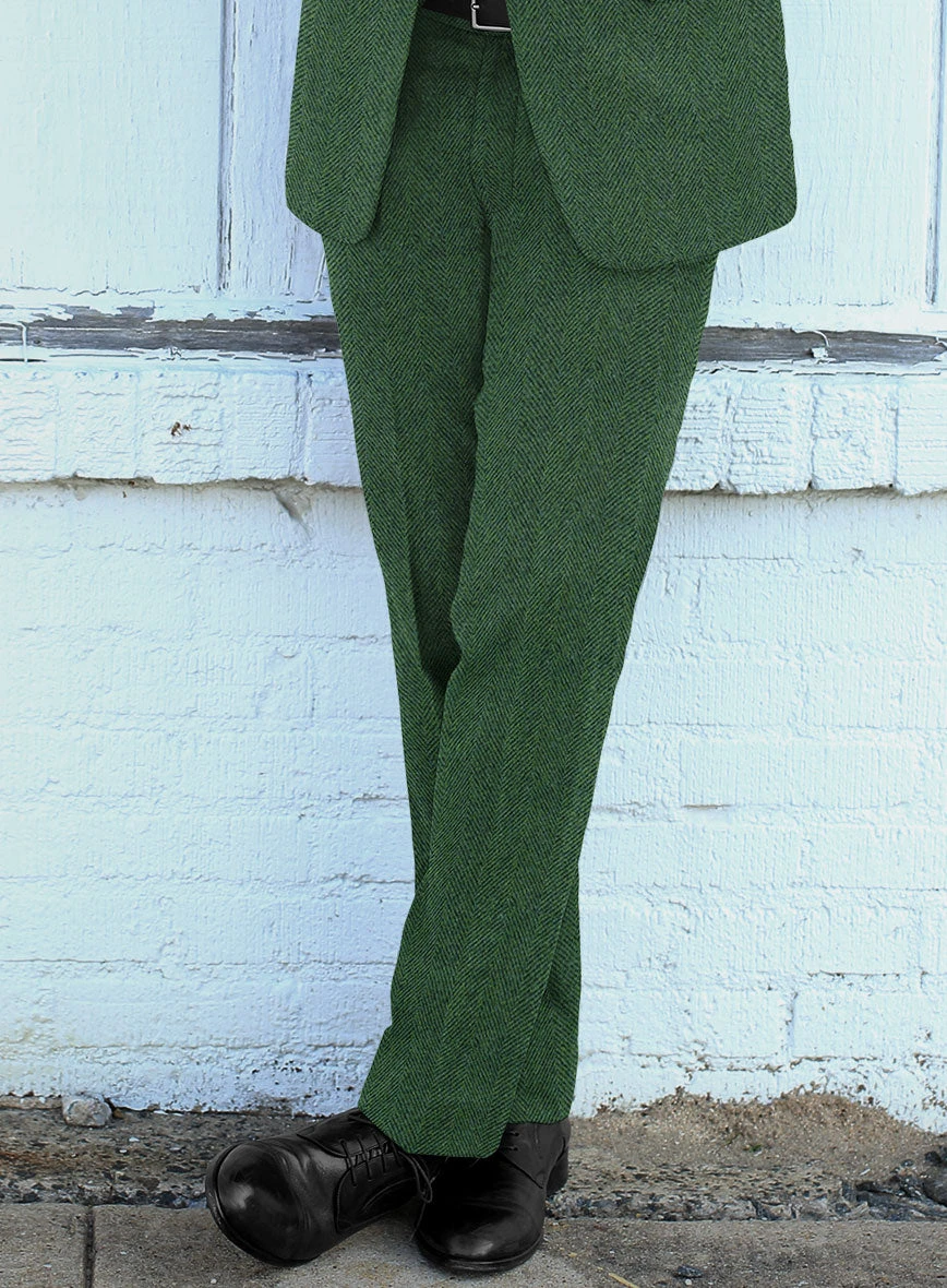 Highlander Heavy Green Herringbone Tweed Pants 4 Highlander Heavy Green Herringbone Tweed Pants - Image 2