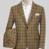 Highlander Heavy Mustard Check Tweed Suit -Elite Attire Store highlanderheavymustardchecktweedsuitlk