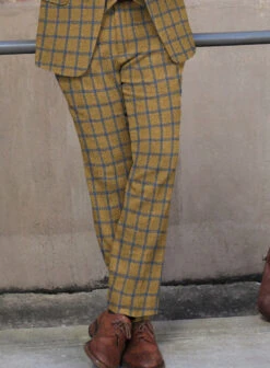 Highlander Heavy Mustard Check Tweed Suit -Elite Attire Store highlanderheavymustardchecktweedsuitlk 4