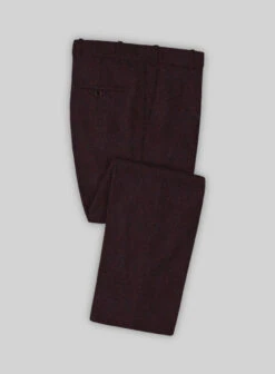 Highlander Heavy Wine Herringbone Tweed Pants