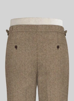 Irish Brown Herringbone Tweed Highland Trousers -Elite Attire Store irishbrownherringbonetweedhighlandtrouserslk 3