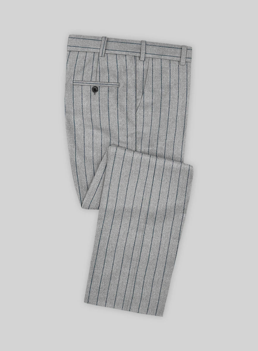 Italian Gray Stripe Cashmere Wool Pants 3 Italian Gray Stripe Cashmere Wool Pants