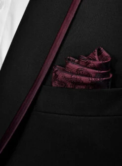 Italian Style Black Wool Tuxedo Suit - Wine Satin Trim II 14 Italian Style Black Wool Tuxedo Suit - Wine Satin Trim II -Elite Attire Store italblackstyletux 2
