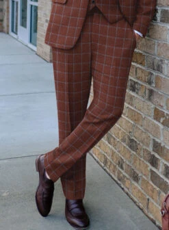 Italian Alonxi Checks Tweed Suit -Elite Attire Store italianalonxicheckstweedsuitlook 3