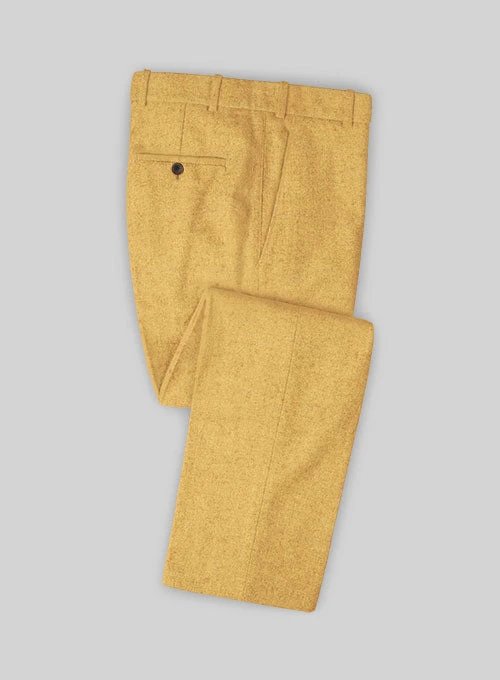 Italian Amber Yellow Tweed Pants 3 Italian Amber Yellow Tweed Pants