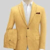Italian Amber Yellow Tweed Suit -Elite Attire Store italianambryellowtwdsuitlk