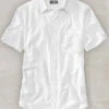 Italian Cotton Dobby Edvigo White Shirt -Elite Attire Store italiancottondobbyedvigowhiteshortsleeveshirtlook