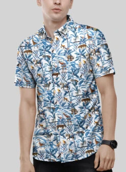 Italian Cotton Rain Forest Shirt -Elite Attire Store italianctnrainforestshirtlk 1