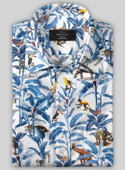 Italian Cotton Rain Forest Shirt -Elite Attire Store italianctnrainforestshirtlk 2