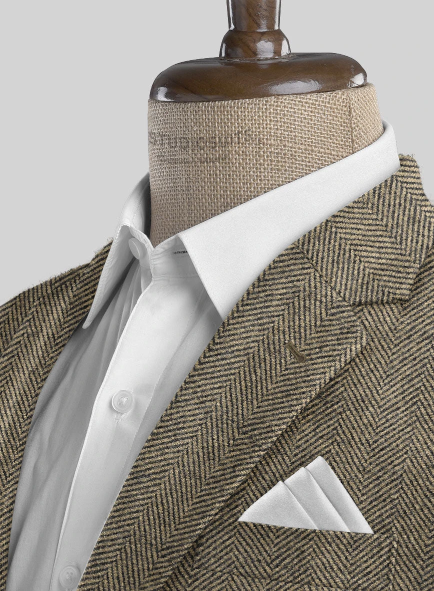 Italian Highlander Stone Beige Herringbone Tweed Suit 7 Italian Highlander Stone Beige Herringbone Tweed Suit - Image 5