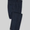 Italian Wide Herringbone Blue Tweed Pants -Elite Attire Store italianwidehbbluetwdpantlook
