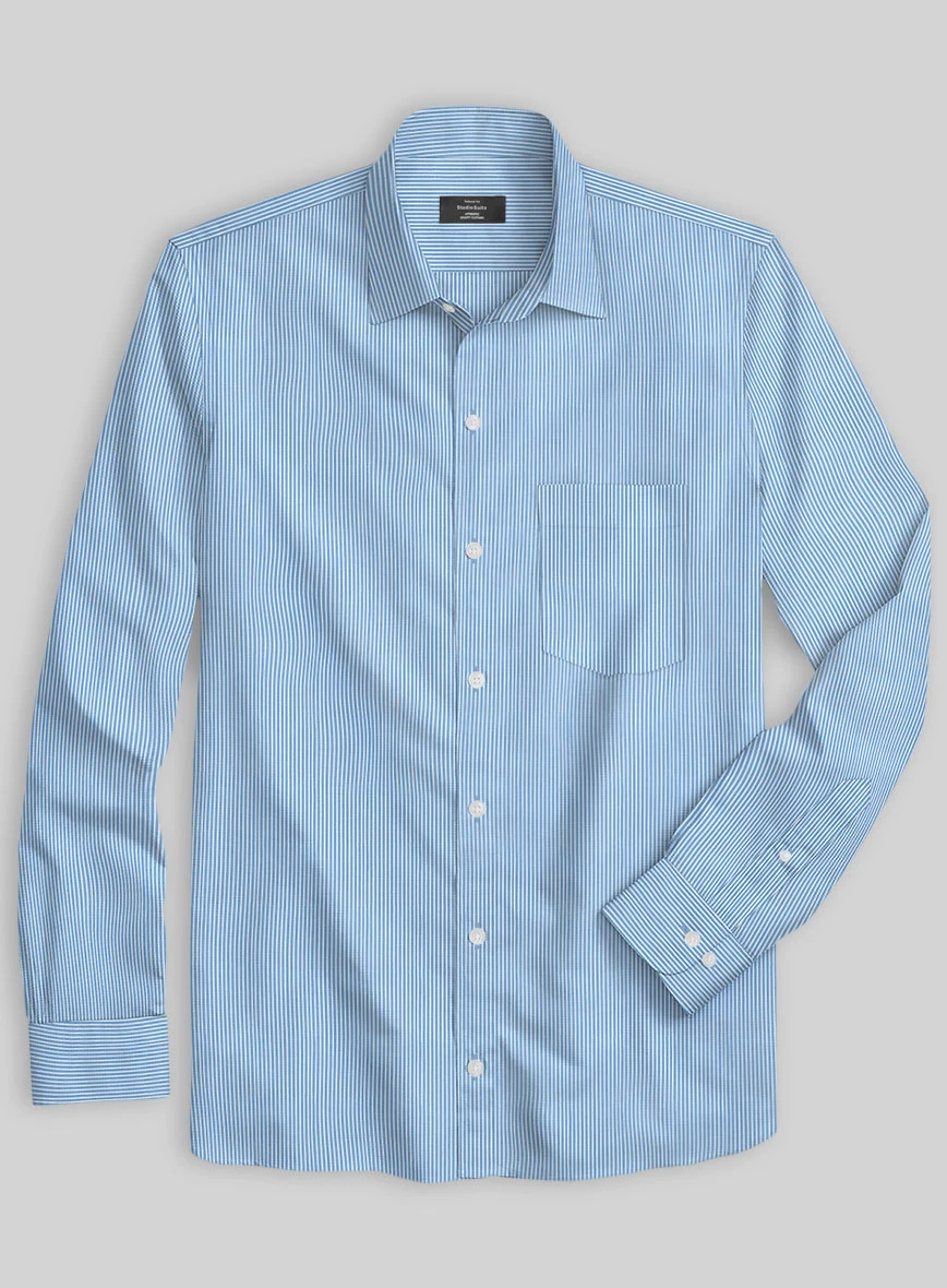 Italian Lombardo Mabel Blue Pinstripe Shirt 4 Italian Lombardo Mabel Blue Pinstripe Shirt - Image 2