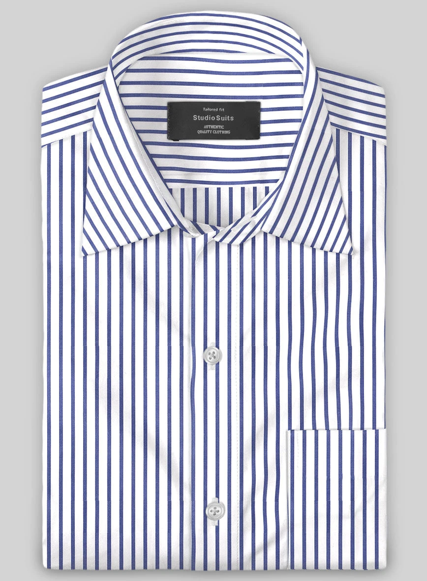 Italian Lombardo Banbury Navy Blue Stripes Shirt 3 Italian Lombardo Banbury Navy Blue Stripes Shirt