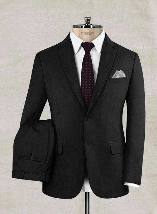 Italian Wool Cashmere Black Suit 3 Italian Wool Cashmere Black Suit