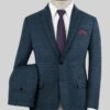 Lanificio Zegna Loop Sas Blue Checks Wool Suit -Elite Attire Store lanificiozegnaloopsasbluecheckswoolsuitlk